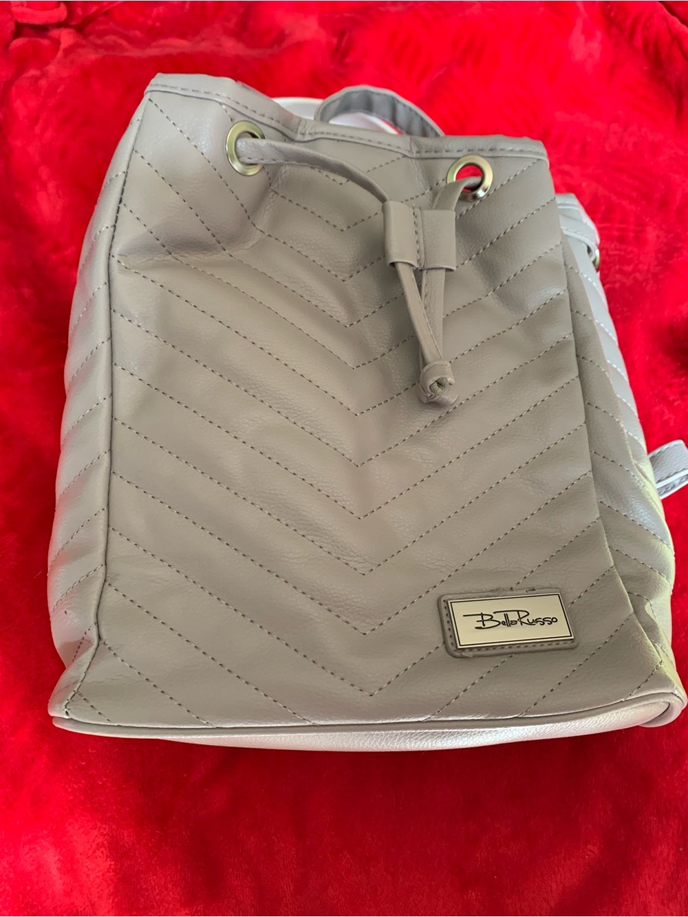 Bella Russo quilted light grey convertible Handbag/Backpack NWOT